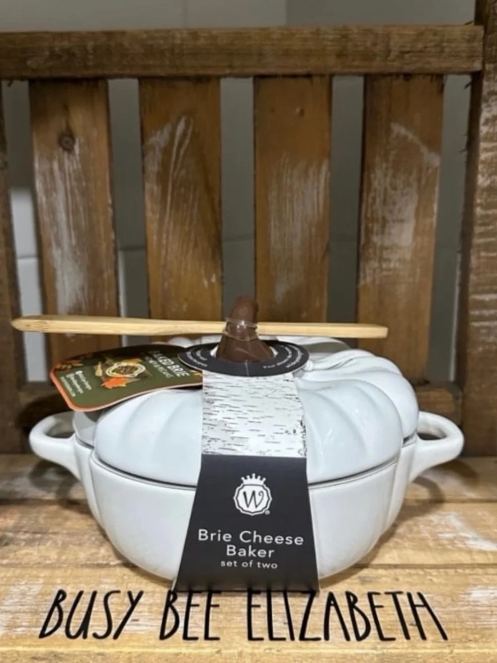 🆕 White Pumpkin Brie Cheese Baker Set!